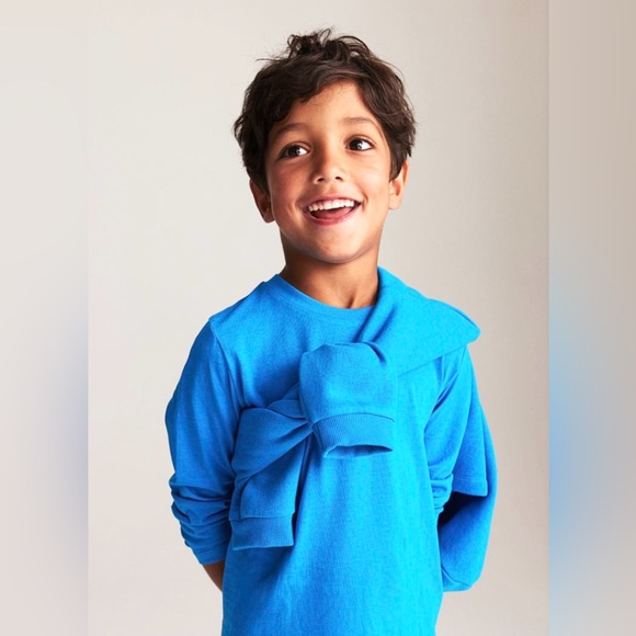 2 H&M Sz 6x/7 boys long sleeve t shirt blue - Picture 2 of 7